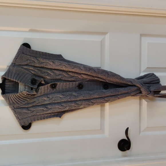 Aeropostale Y2K Gray Sleeveless Button Front Cardigan Size XSmall - Picture 1 of 7